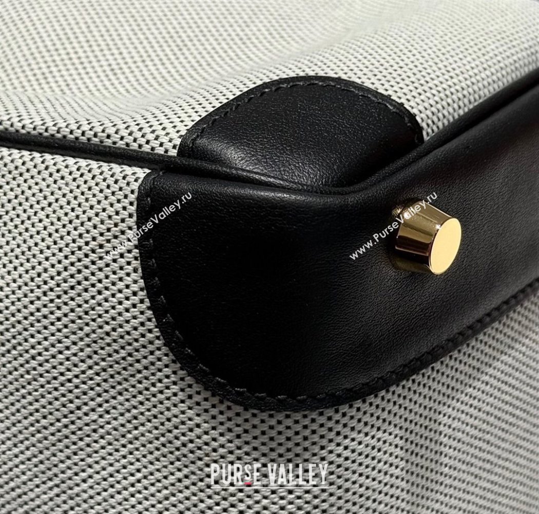 Hermes Birkin 30cm Bag in Canvas and Swift Calfskin Leather with Gold Hardware Black/White 2025 (Half Handmade) (FL-250701078)