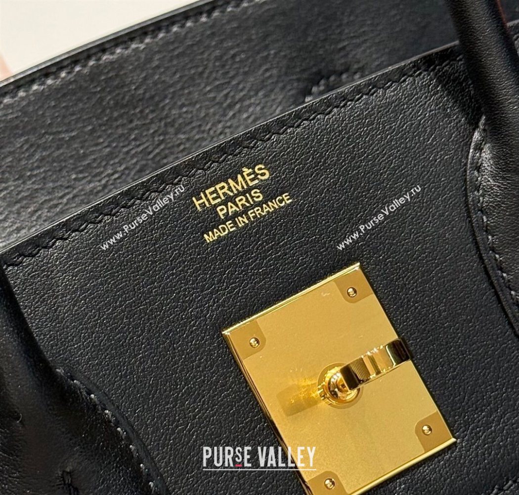 Hermes Birkin 30cm Bag in Waffle Pattern Canvas and Swift Calfskin with Gold Hardware Black/Green 2025 (Half Handmade) (FL-25070