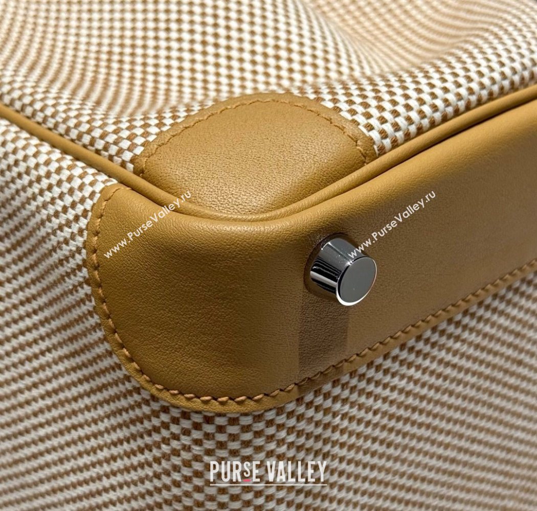 Hermes Birkin 30cm Bag in Waffle Pattern Canvas and Swift Calfskin with Silver Hardware Milk Tea Beige 2025 (Half Handmade) (FL-