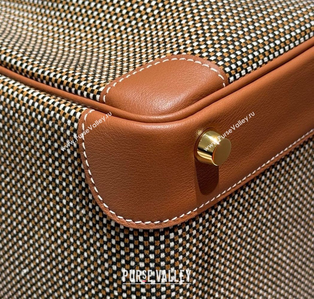 Hermes Birkin 30cm Bag in Waffle Pattern Canvas and Swift Calfskin with Gold Hardware Brown 2025 (Half Handmade) (FL-250701080)