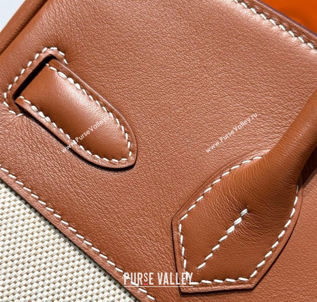 Hermes Birkin 30cm Bag in Printed Canvas and Swift Calfskin with Gold Hardware Brown 2025 (Half Handmade) (FL-250701082)