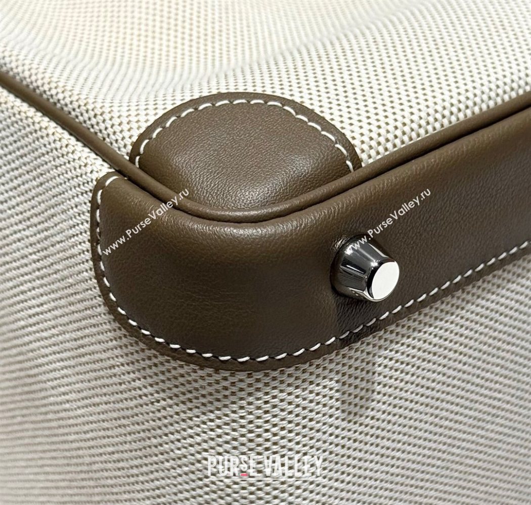 Hermes Birkin 25cm Bag in Canvas and Swift Calfskin with Silver Hardware Elephant Grey 2025 (Half Handmade) (FL-250701086)