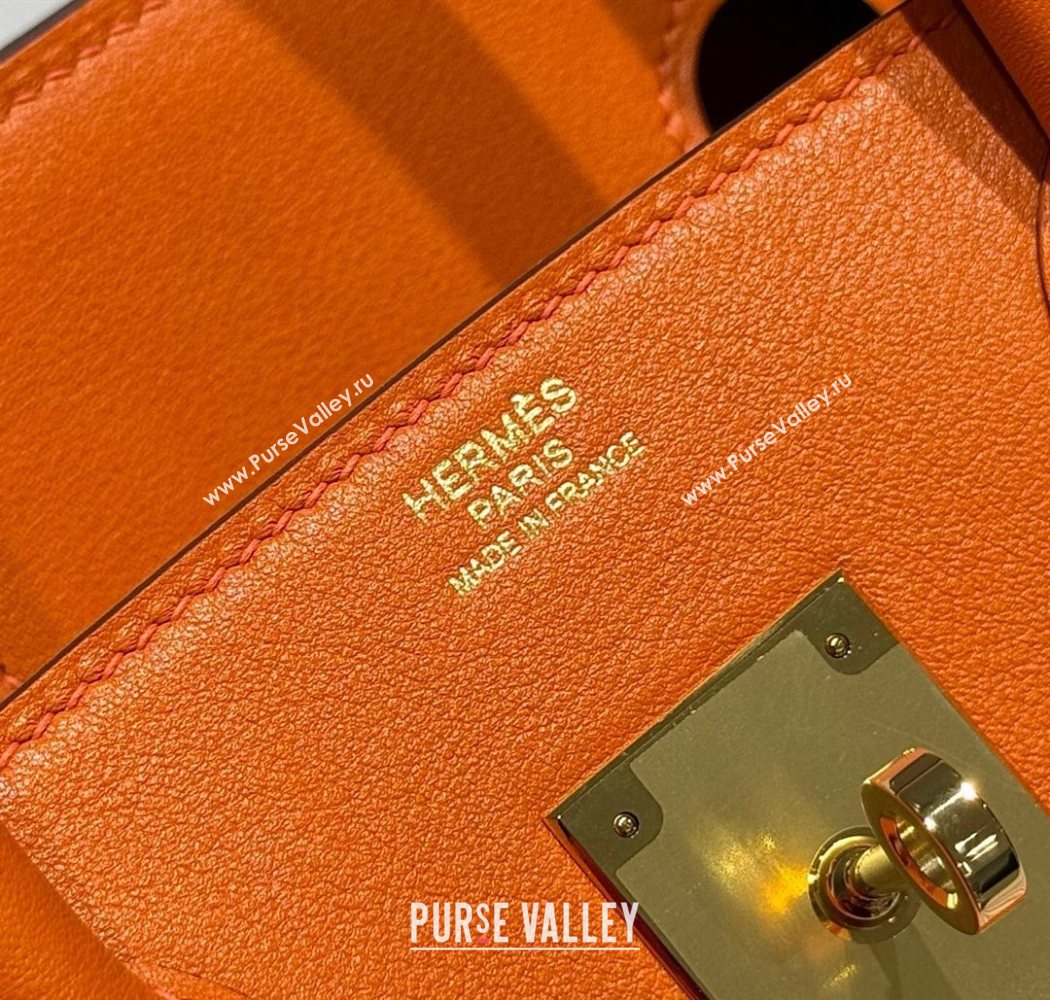 Hermes Birkin 30cm Bag in Waffle Pattern Canvas and Swift Calfskin with Gold Hardware Orange 2025 (Half Handmade) (FL-250701070)
