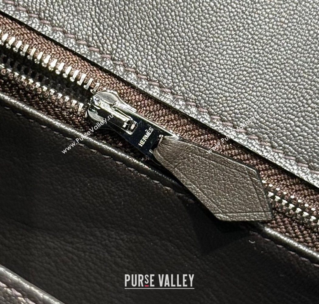 Hermes Birkin 25cm Bag in Canvas and Swift Calfskin with Silver Hardware Ebony 2025 (Half Handmade) (FL-250701087)