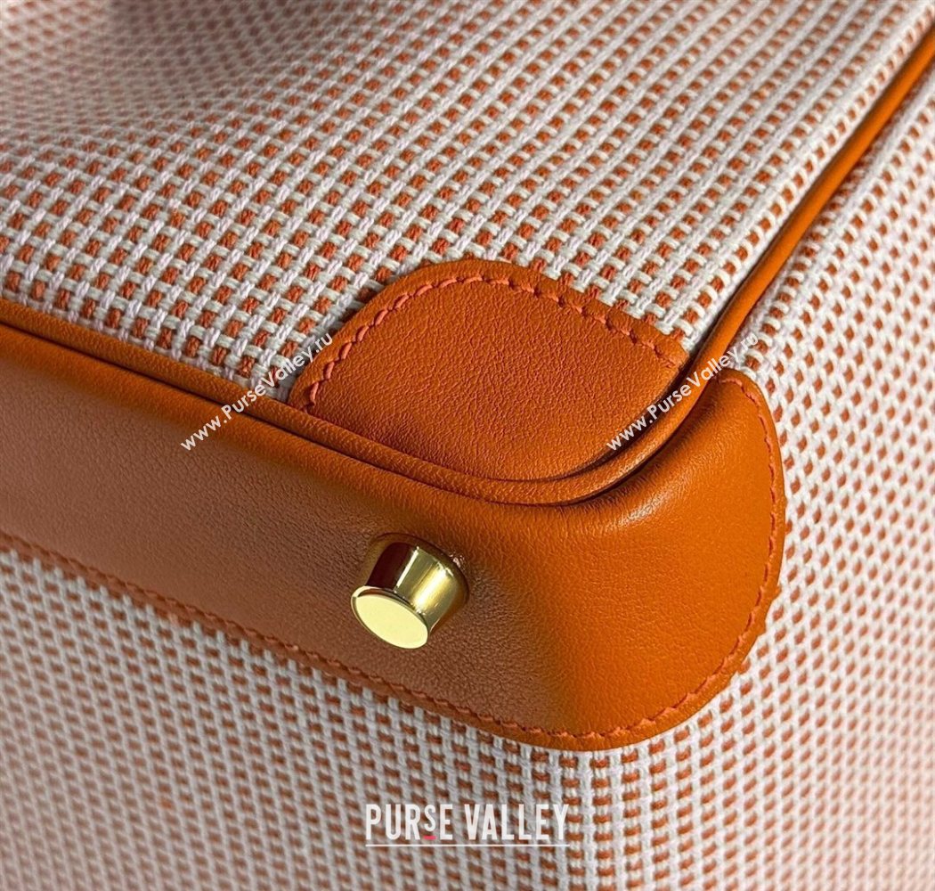 Hermes Birkin 30cm Bag in Waffle Pattern Canvas and Swift Calfskin with Gold Hardware Orange 2025 (Half Handmade) (FL-250701070)