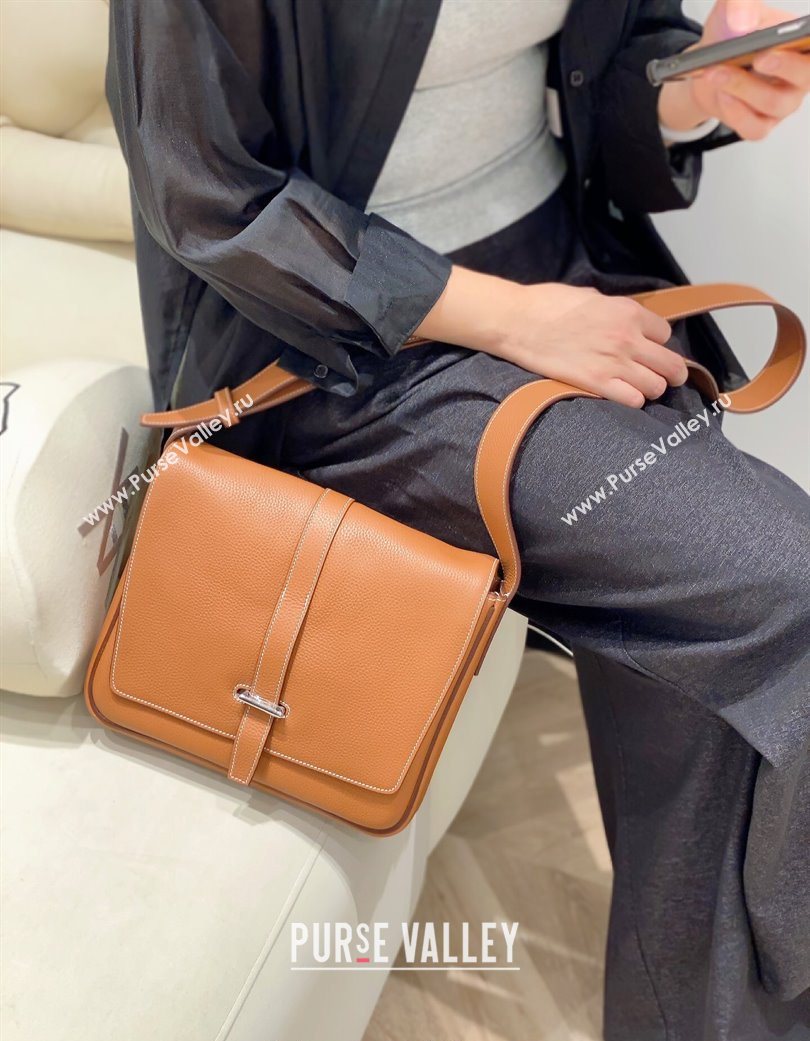 Hermes Steve Light Junior Messenger Bag in Grained Calfskin 2025 (Half Handmade) (FL-250701066)