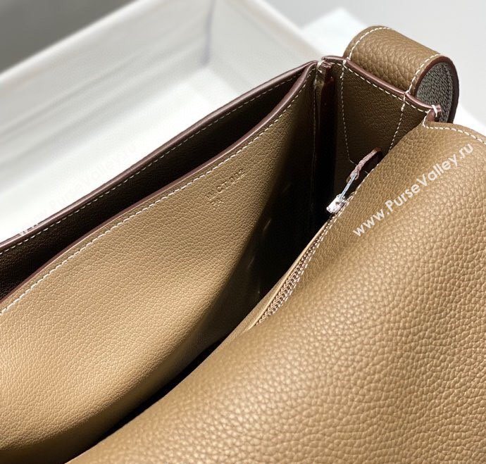 Hermes Steve Light Junior Messenger Bag in Grained Calfskin Elephant Grey 2025 (Half Handmade) (FL-250701067)