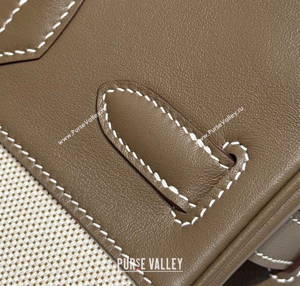 Hermes Birkin 30cm Bag in Canvas and Swift Calfskin with Gold Hardware Elephant Grey 2025 (Half Handmade) (FL-250701072)