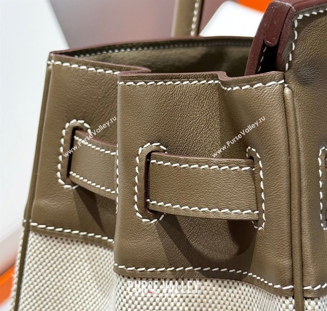 Hermes Birkin 30cm Bag in Canvas and Swift Calfskin with Gold Hardware Elephant Grey 2025 (Half Handmade) (FL-250701072)