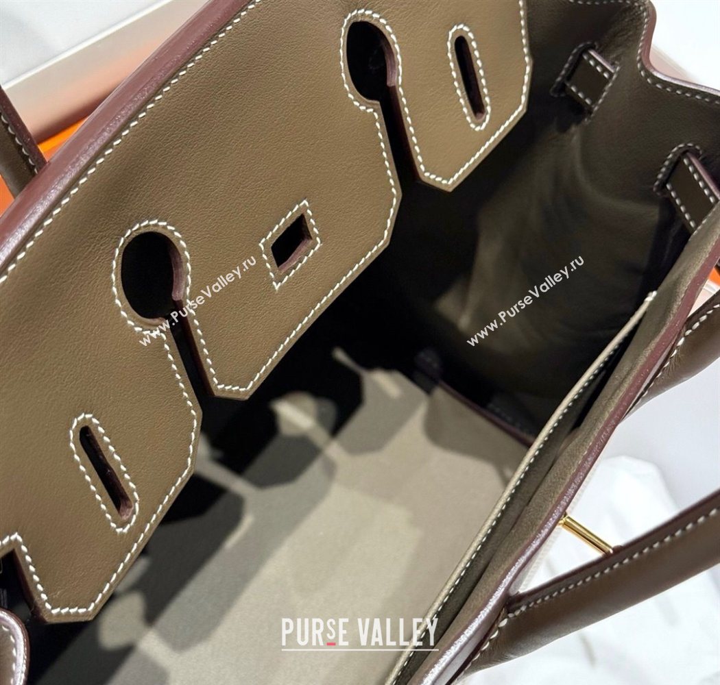 Hermes Birkin 30cm Bag in Canvas and Swift Calfskin with Gold Hardware Elephant Grey 2025 (Half Handmade) (FL-250701072)