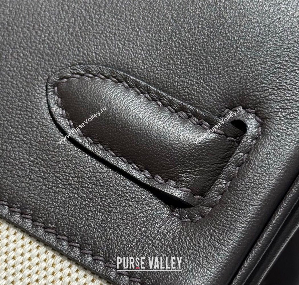 Hermes Birkin 30cm Bag in Canvas and Swift Calfskin with Gold Hardware Ebony 2025 (Half Handmade) (FL-250701073)