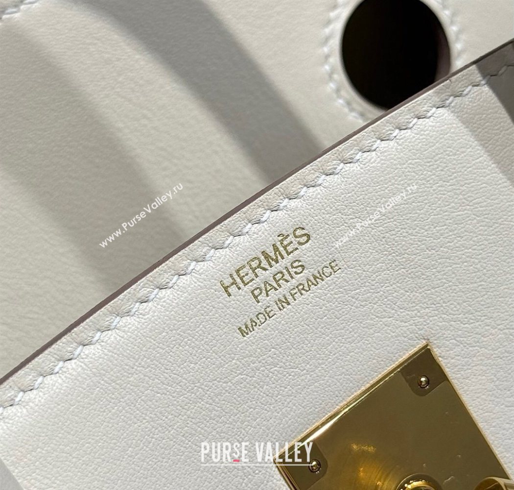 Hermes Birkin 30cm Bag in Canvas and Swift Calfskin with Gold Hardware Milk Shake White 2025 (Half Handmade) (FL-250701074)