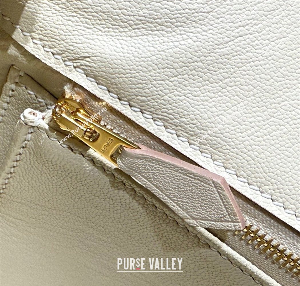 Hermes Birkin 30cm Bag in Canvas and Swift Calfskin with Gold Hardware Milk Shake White 2025 (Half Handmade) (FL-250701074)