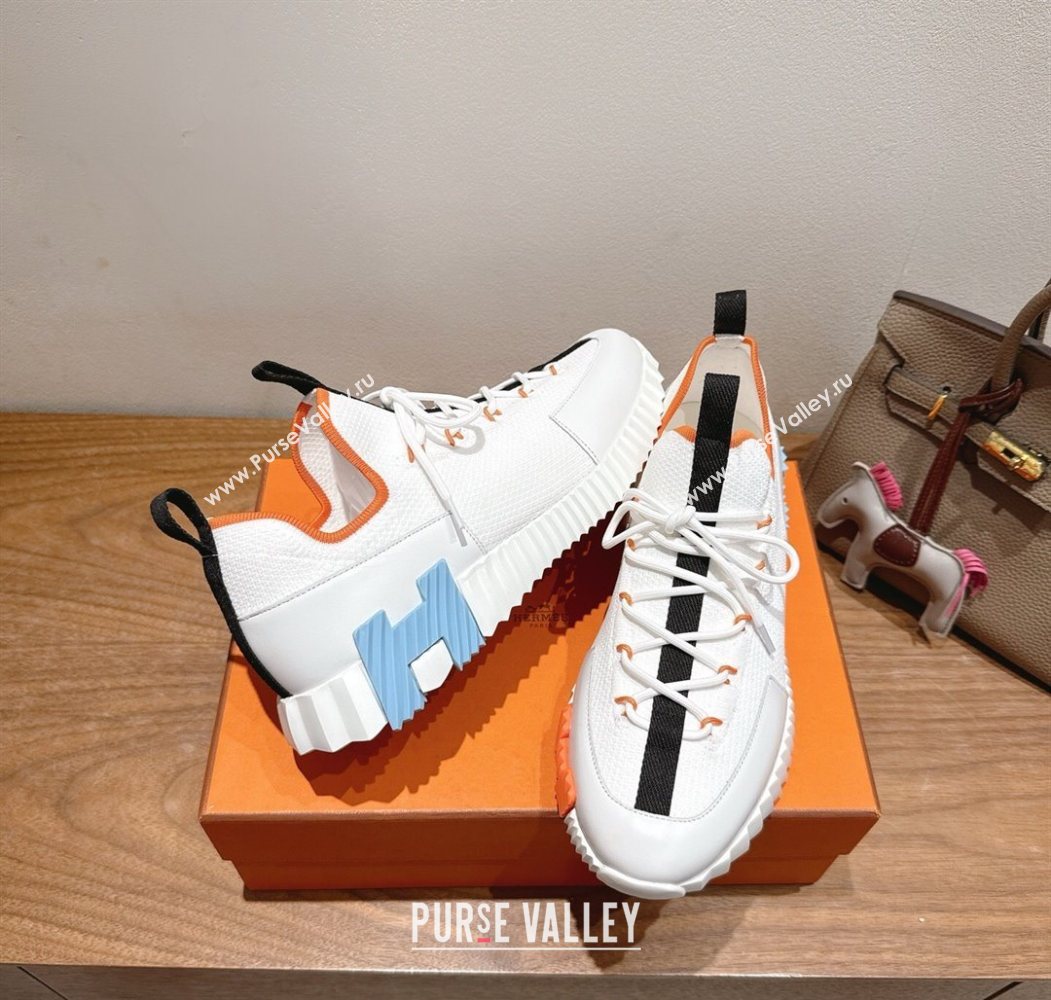 Hermes Lift slip-on sneakers in in knit and smooth calfskin White/Multicolor 2025 H252003 (XC-250708065)