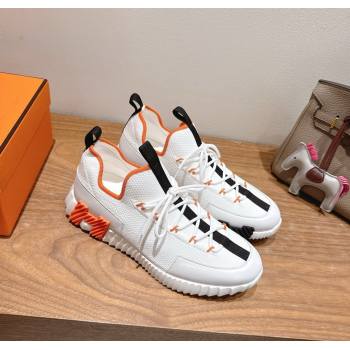Hermes Lift slip-on sneakers in in knit and smooth calfskin White2 2025 H252003 (XC-250708068)