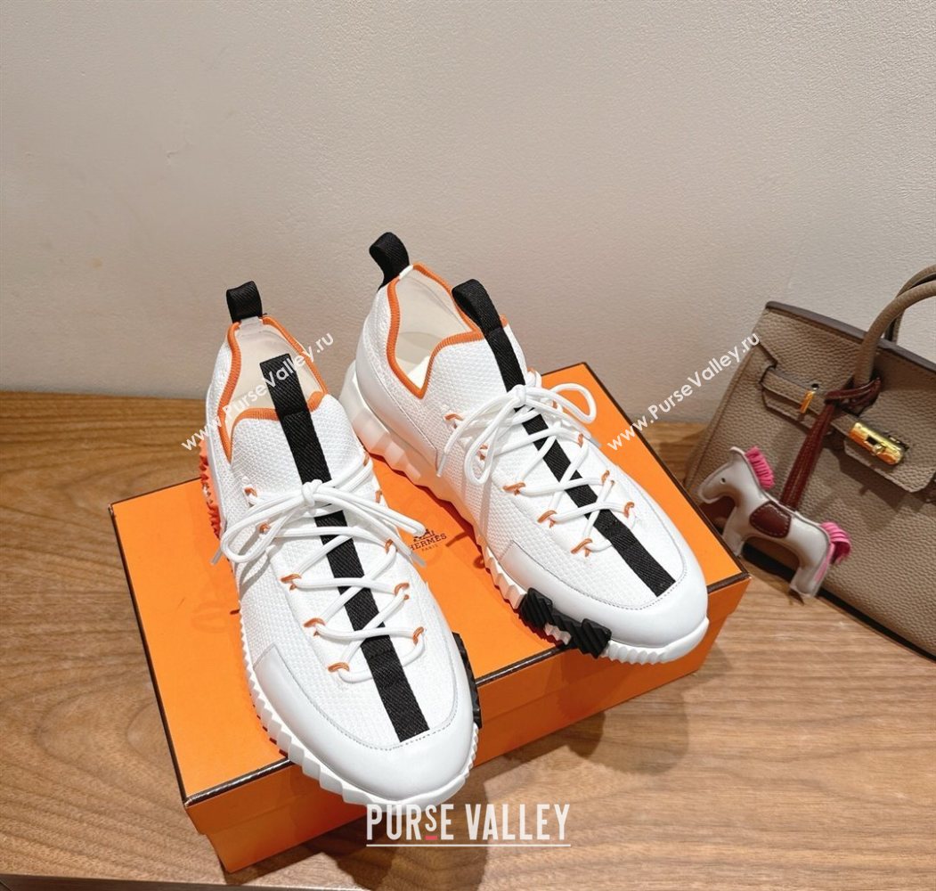 Hermes Lift slip-on sneakers in in knit and smooth calfskin White2 2025 H252003 (XC-250708068)