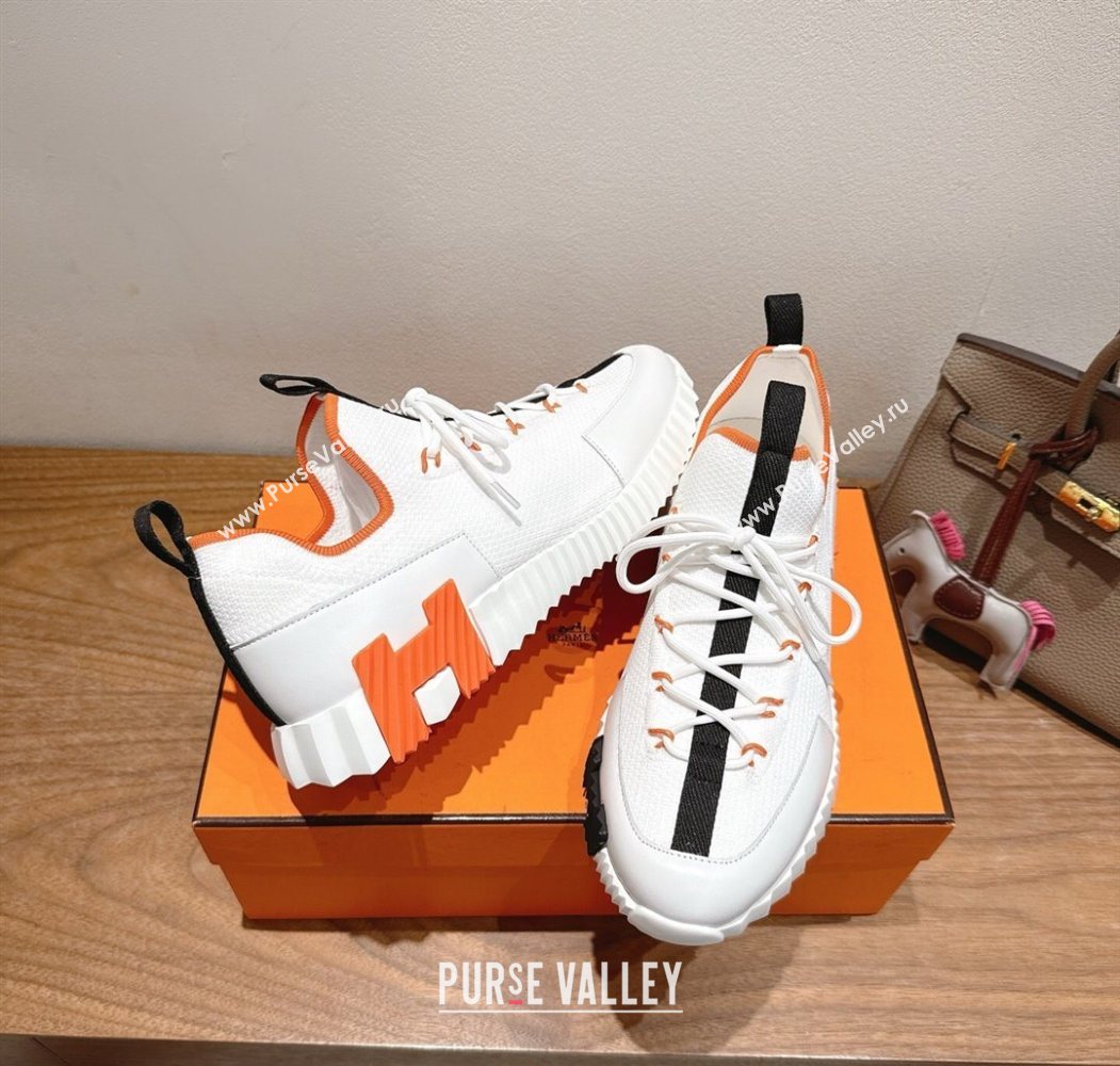 Hermes Lift slip-on sneakers in in knit and smooth calfskin White2 2025 H252003 (XC-250708068)