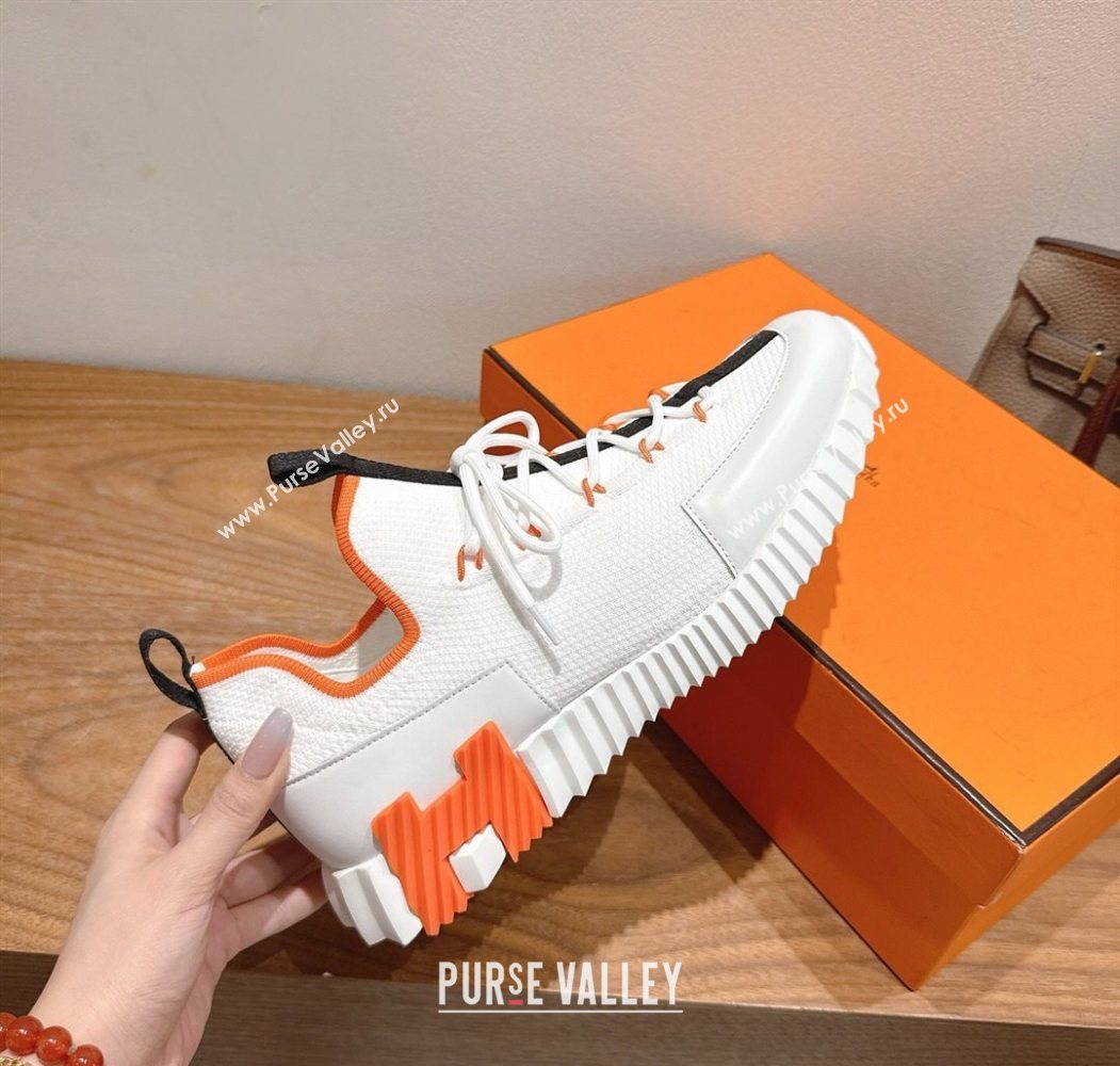 Hermes Lift slip-on sneakers in in knit and smooth calfskin White2 2025 H252003 (XC-250708068)