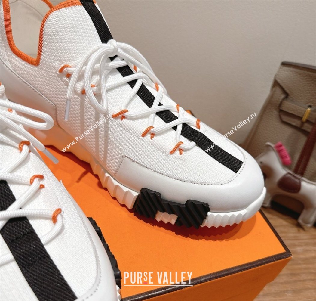 Hermes Lift slip-on sneakers in in knit and smooth calfskin White2 2025 H252003 (XC-250708068)