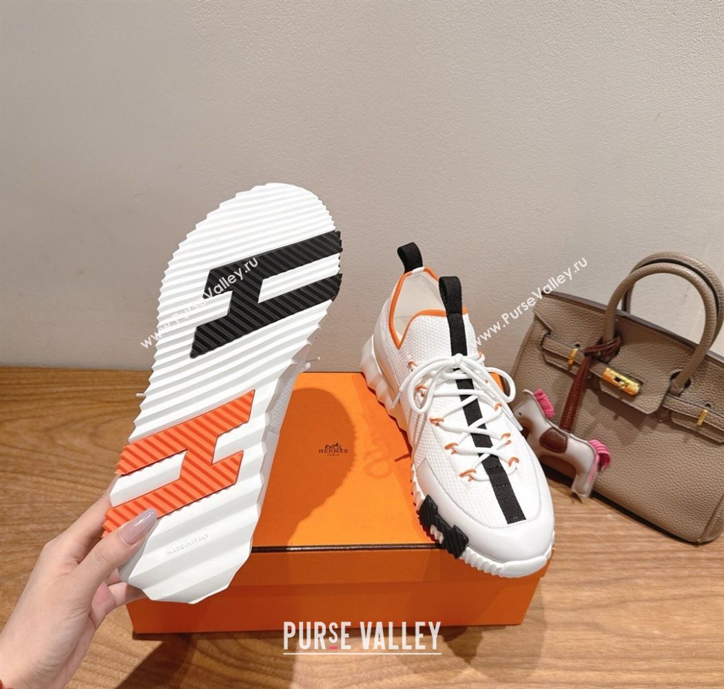 Hermes Lift slip-on sneakers in in knit and smooth calfskin White2 2025 H252003 (XC-250708068)