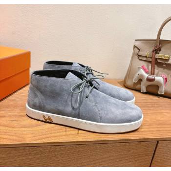 Hermes Klicker Sneakers in Suede Grey 2025 H251921 (XC-250708079)