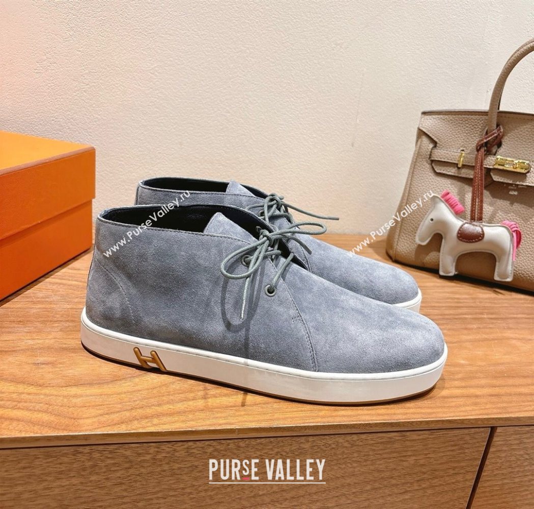 Hermes Klicker Sneakers in Suede Grey 2025 H251921 (XC-250708079)