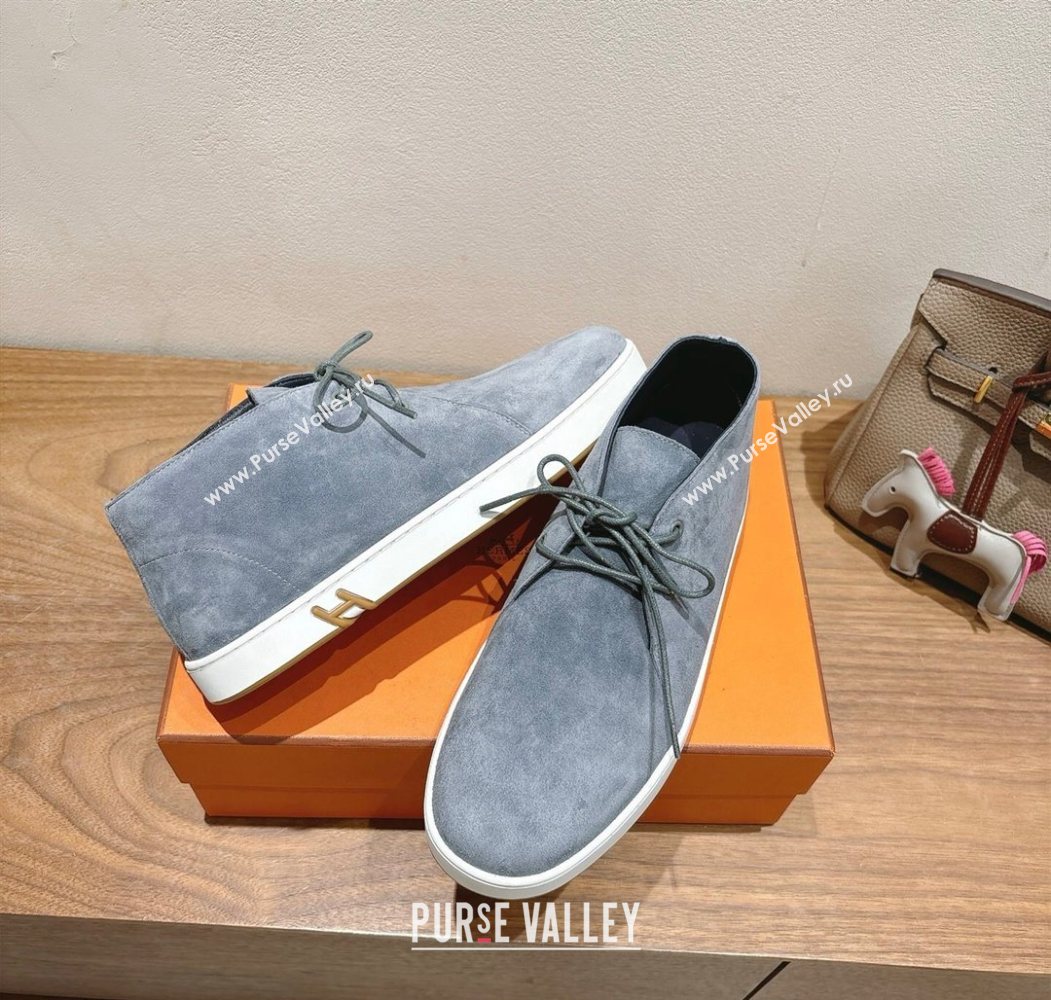 Hermes Klicker Sneakers in Suede Grey 2025 H251921 (XC-250708079)