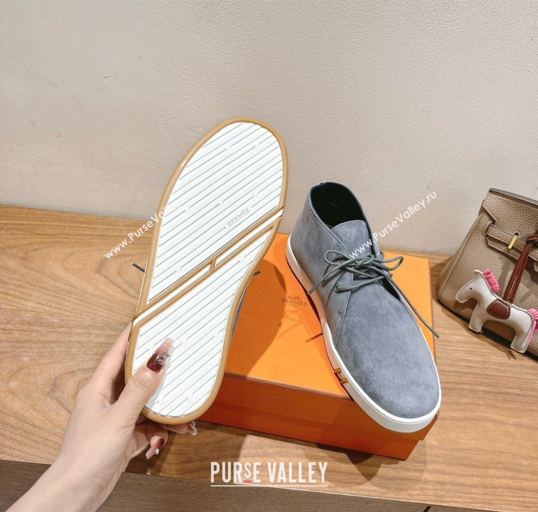 Hermes Klicker Sneakers in Suede Grey 2025 H251921 (XC-250708079)