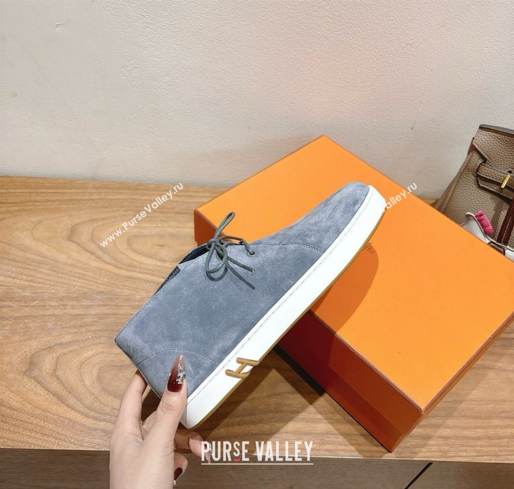 Hermes Klicker Sneakers in Suede Grey 2025 H251921 (XC-250708079)