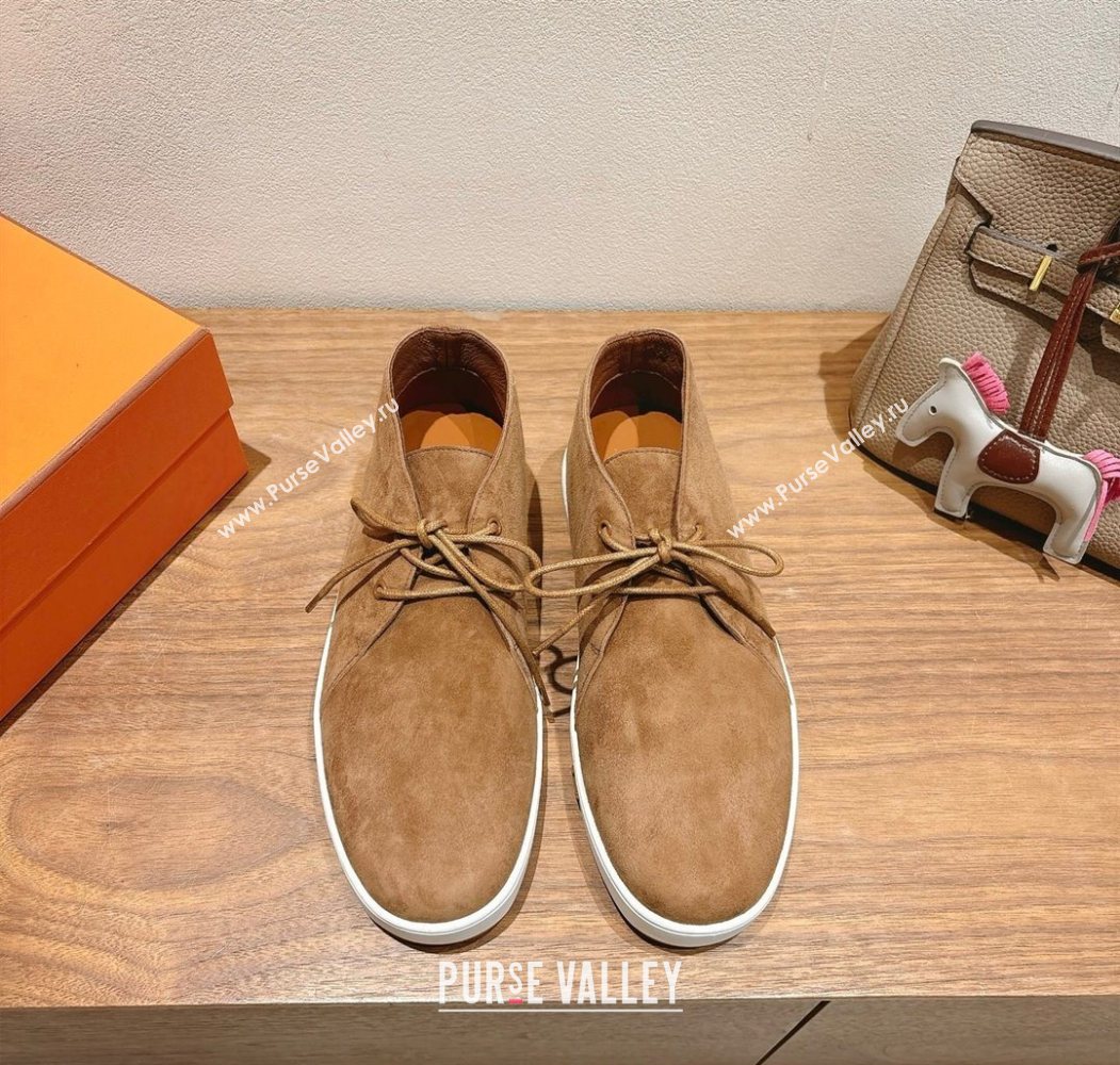 Hermes Klicker Sneakers in Suede Brown 2025 H251921 (XC-250708080)