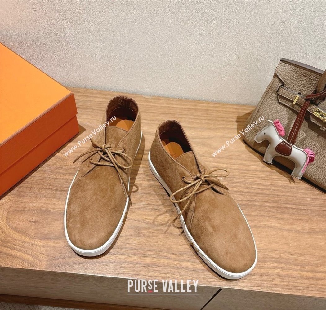 Hermes Klicker Sneakers in Suede Brown 2025 H251921 (XC-250708080)