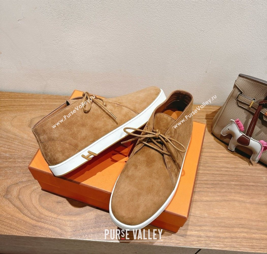 Hermes Klicker Sneakers in Suede Brown 2025 H251921 (XC-250708080)