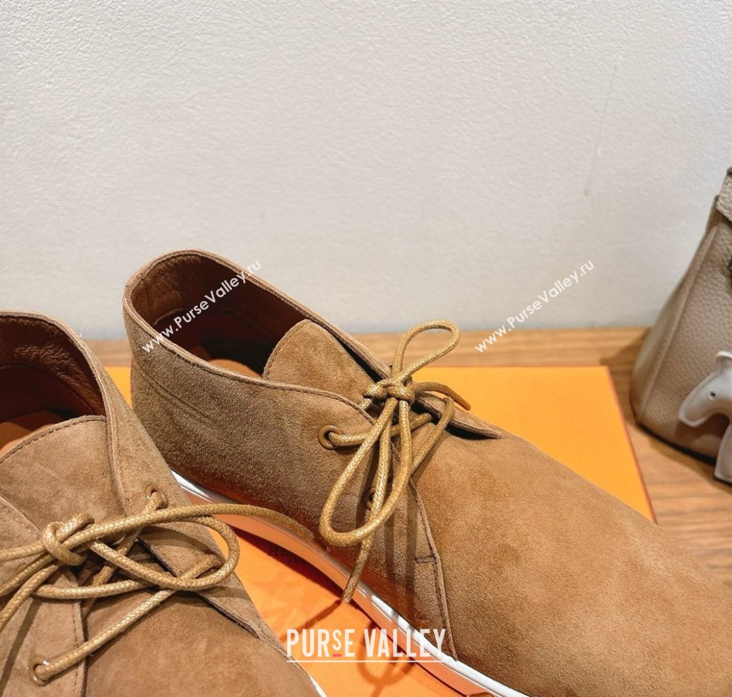 Hermes Klicker Sneakers in Suede Brown 2025 H251921 (XC-250708080)