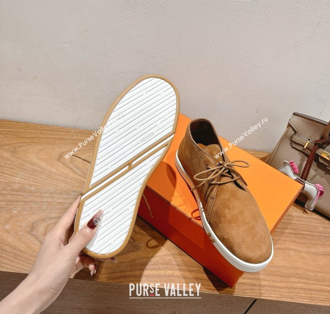 Hermes Klicker Sneakers in Suede Brown 2025 H251921 (XC-250708080)