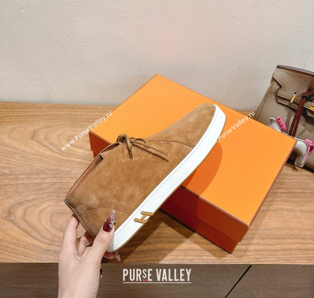 Hermes Klicker Sneakers in Suede Brown 2025 H251921 (XC-250708080)