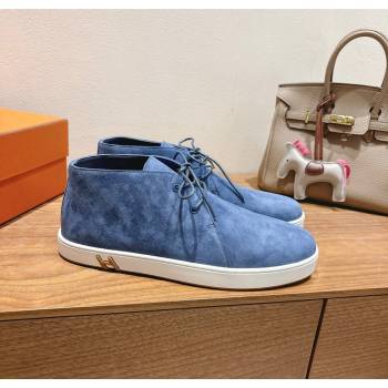 Hermes Klicker Sneakers in Suede Blue 2025 H251921 (XC-250708081)