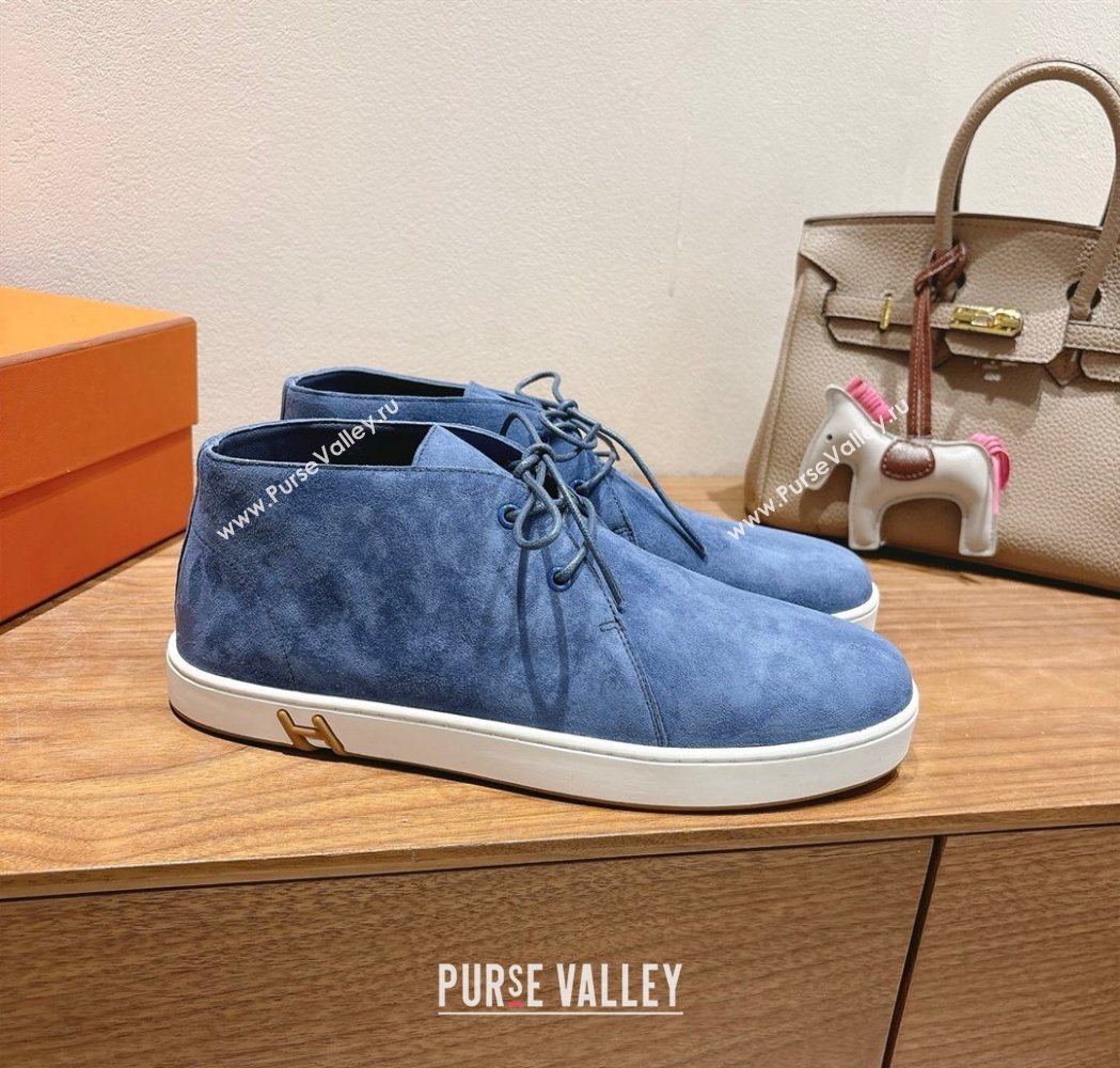 Hermes Klicker Sneakers in Suede Blue 2025 H251921 (XC-250708081)