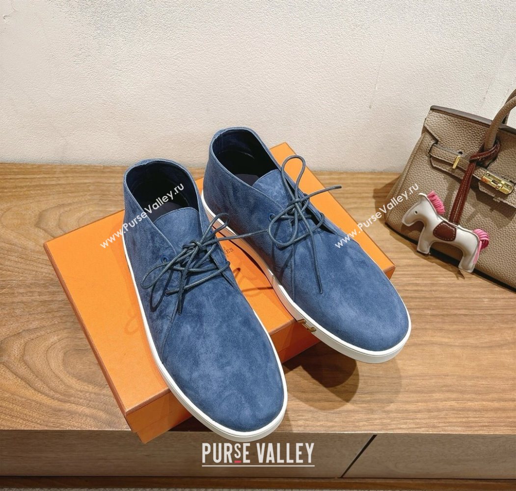 Hermes Klicker Sneakers in Suede Blue 2025 H251921 (XC-250708081)