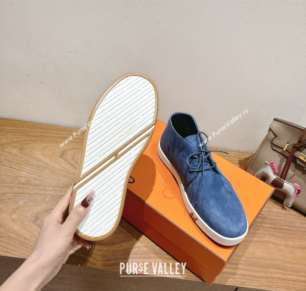 Hermes Klicker Sneakers in Suede Blue 2025 H251921 (XC-250708081)