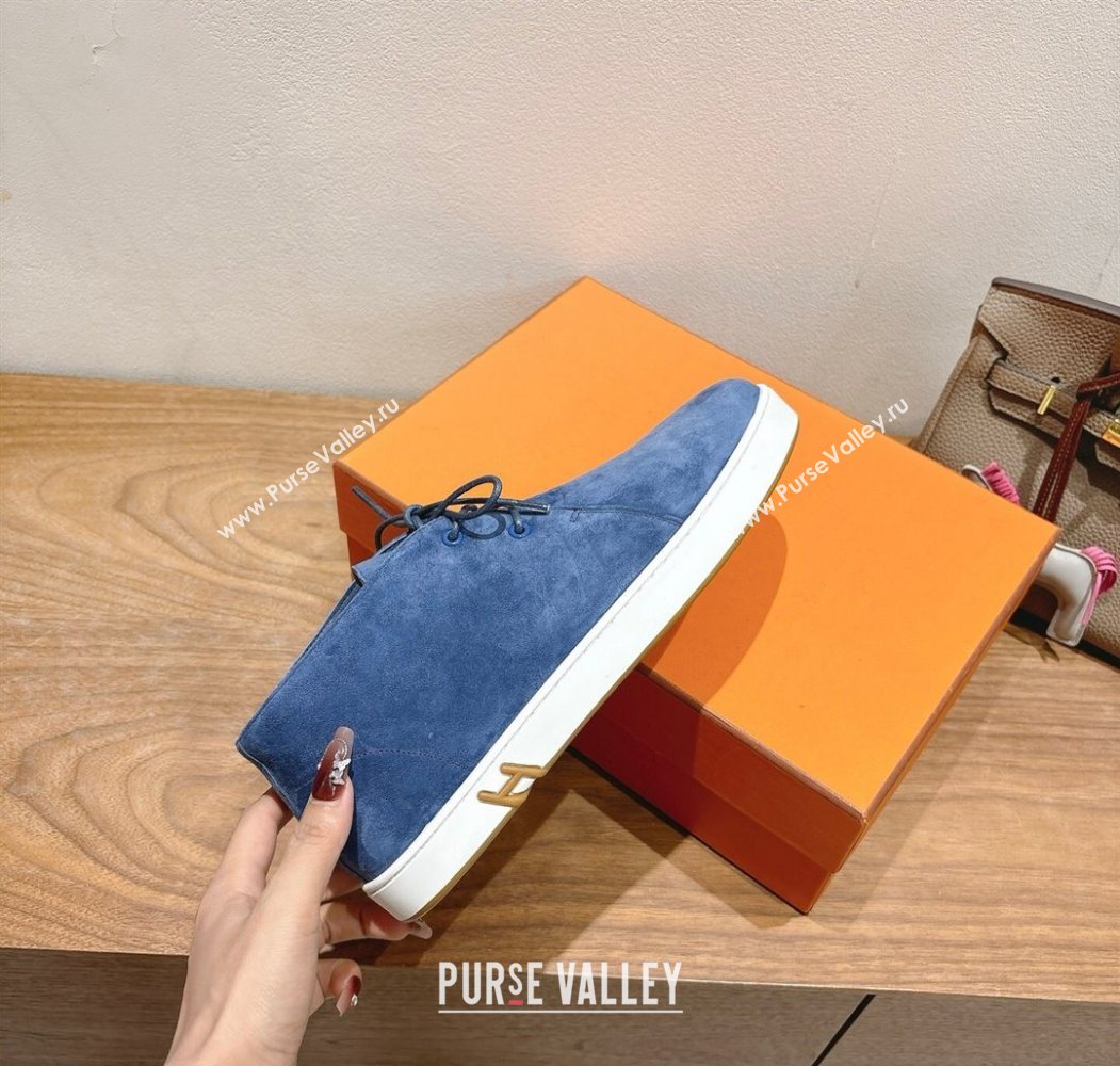 Hermes Klicker Sneakers in Suede Blue 2025 H251921 (XC-250708081)