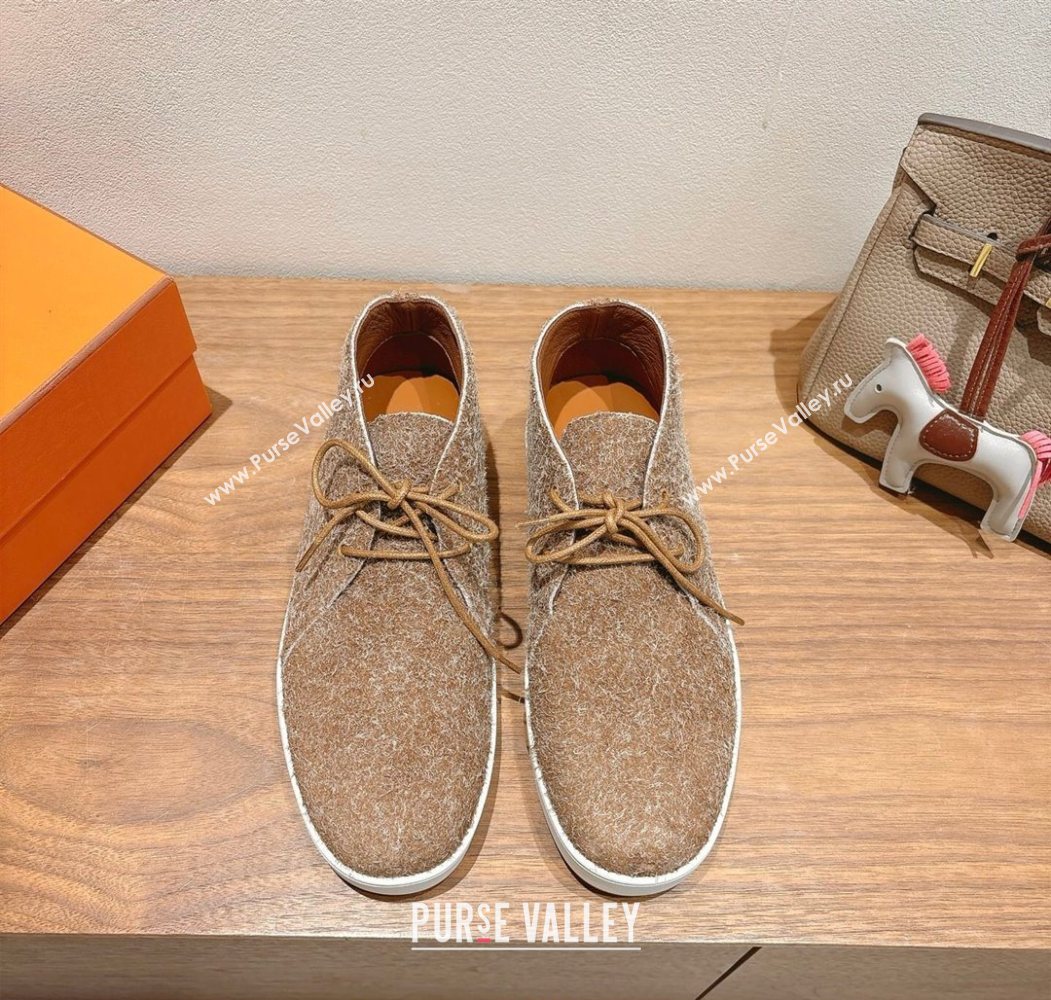 Hermes Klicker Sneakers in Fur Fiber Brown 2025 H251921 (XC-250708083)