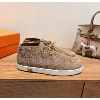 Hermes Klicker Sneakers in Fur Fiber Brown 2025 H251921 (XC-250708083)