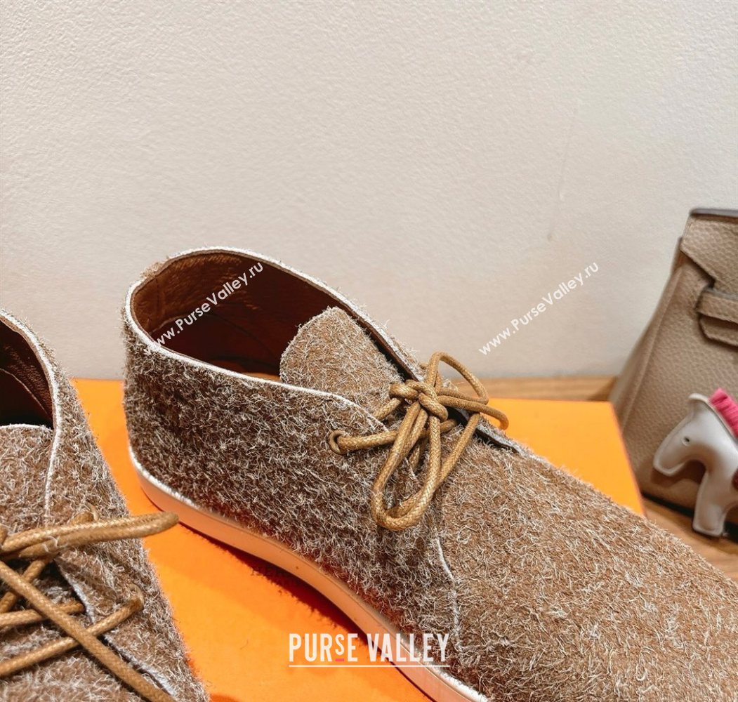 Hermes Klicker Sneakers in Fur Fiber Brown 2025 H251921 (XC-250708083)