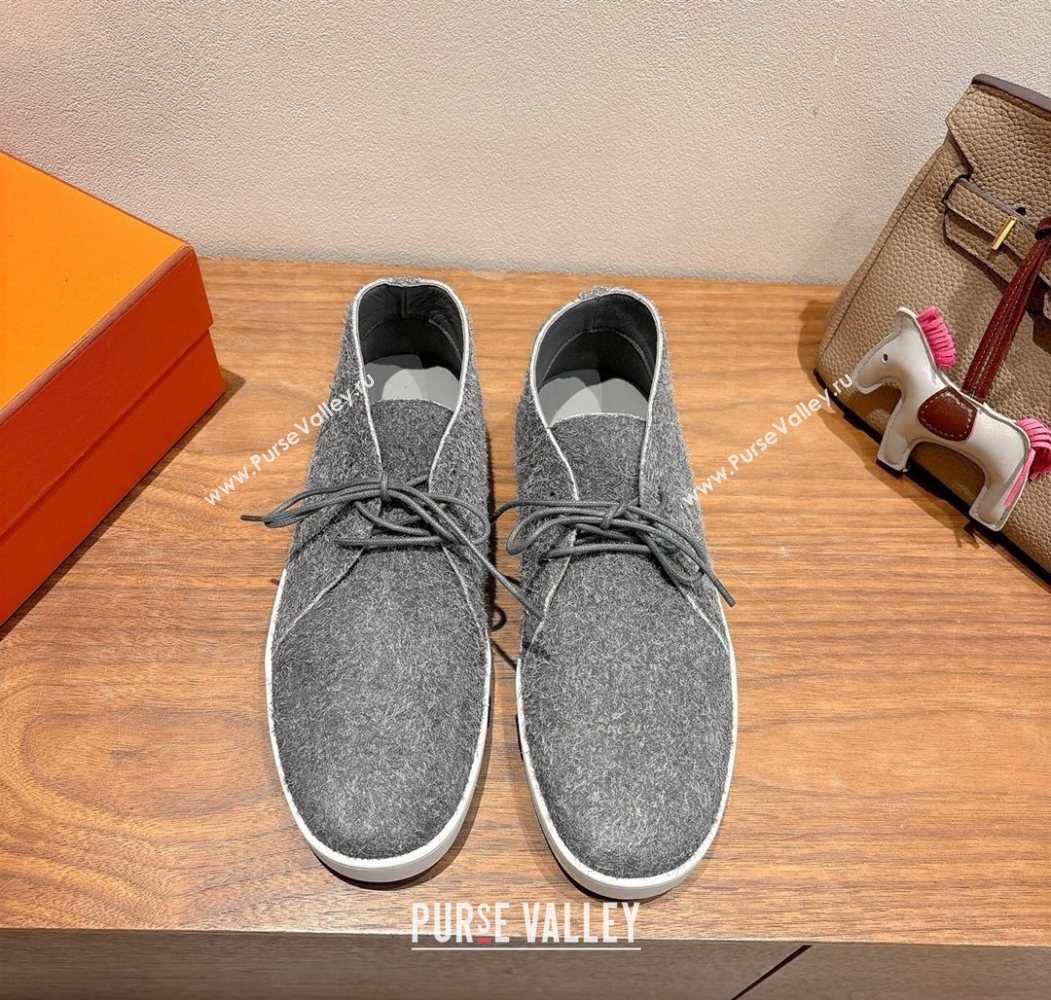 Hermes Klicker Sneakers in Fur Fiber Grey 2025 H251921 (XC-250708084)