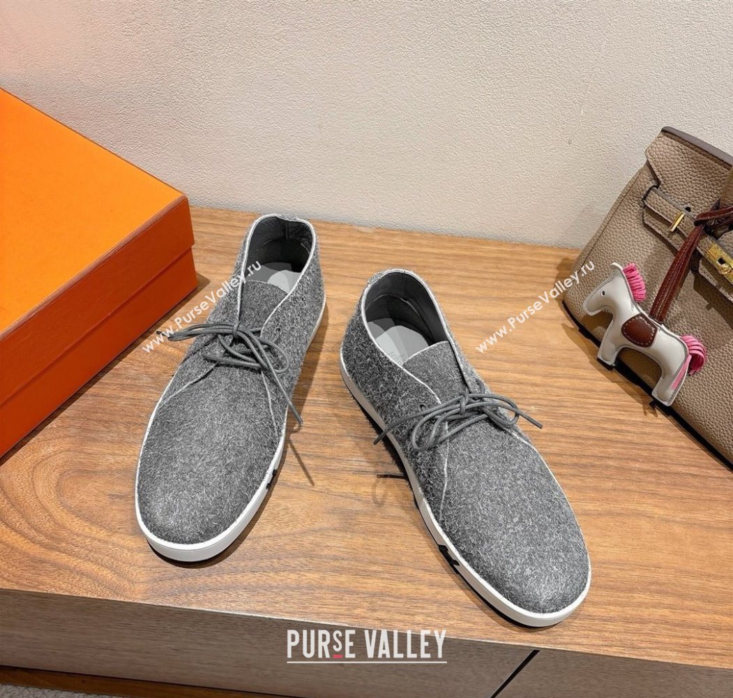 Hermes Klicker Sneakers in Fur Fiber Grey 2025 H251921 (XC-250708084)