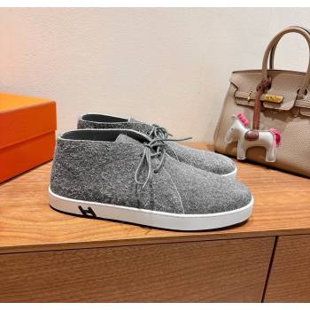 Hermes Klicker Sneakers in Fur Fiber Grey 2025 H251921 (XC-250708084)