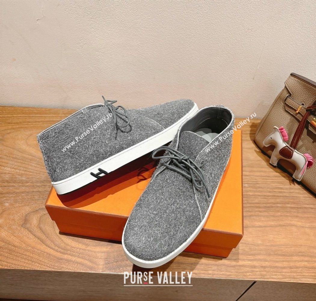 Hermes Klicker Sneakers in Fur Fiber Grey 2025 H251921 (XC-250708084)