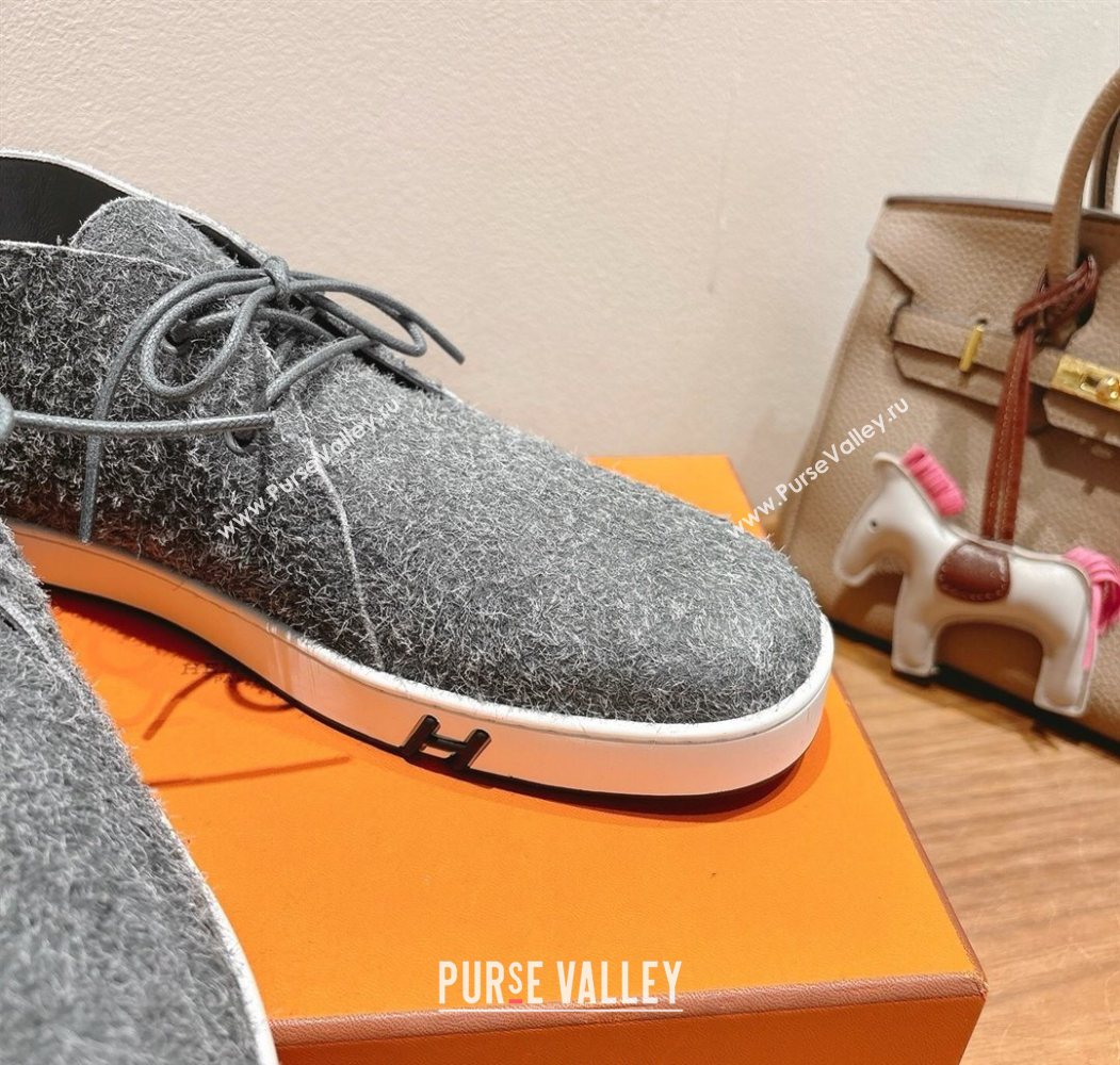 Hermes Klicker Sneakers in Fur Fiber Grey 2025 H251921 (XC-250708084)