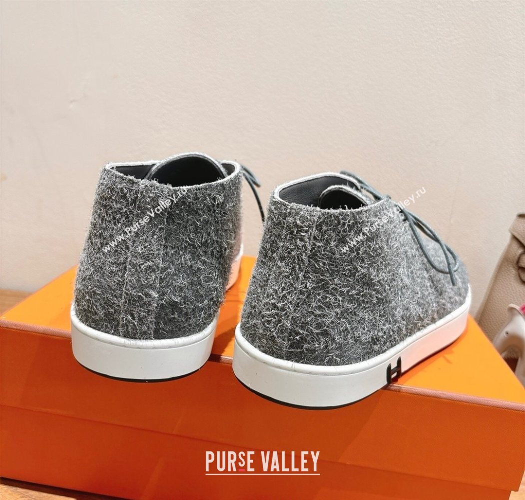Hermes Klicker Sneakers in Fur Fiber Grey 2025 H251921 (XC-250708084)