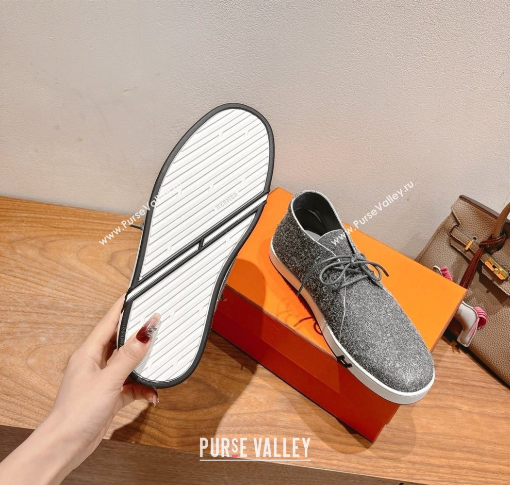 Hermes Klicker Sneakers in Fur Fiber Grey 2025 H251921 (XC-250708084)